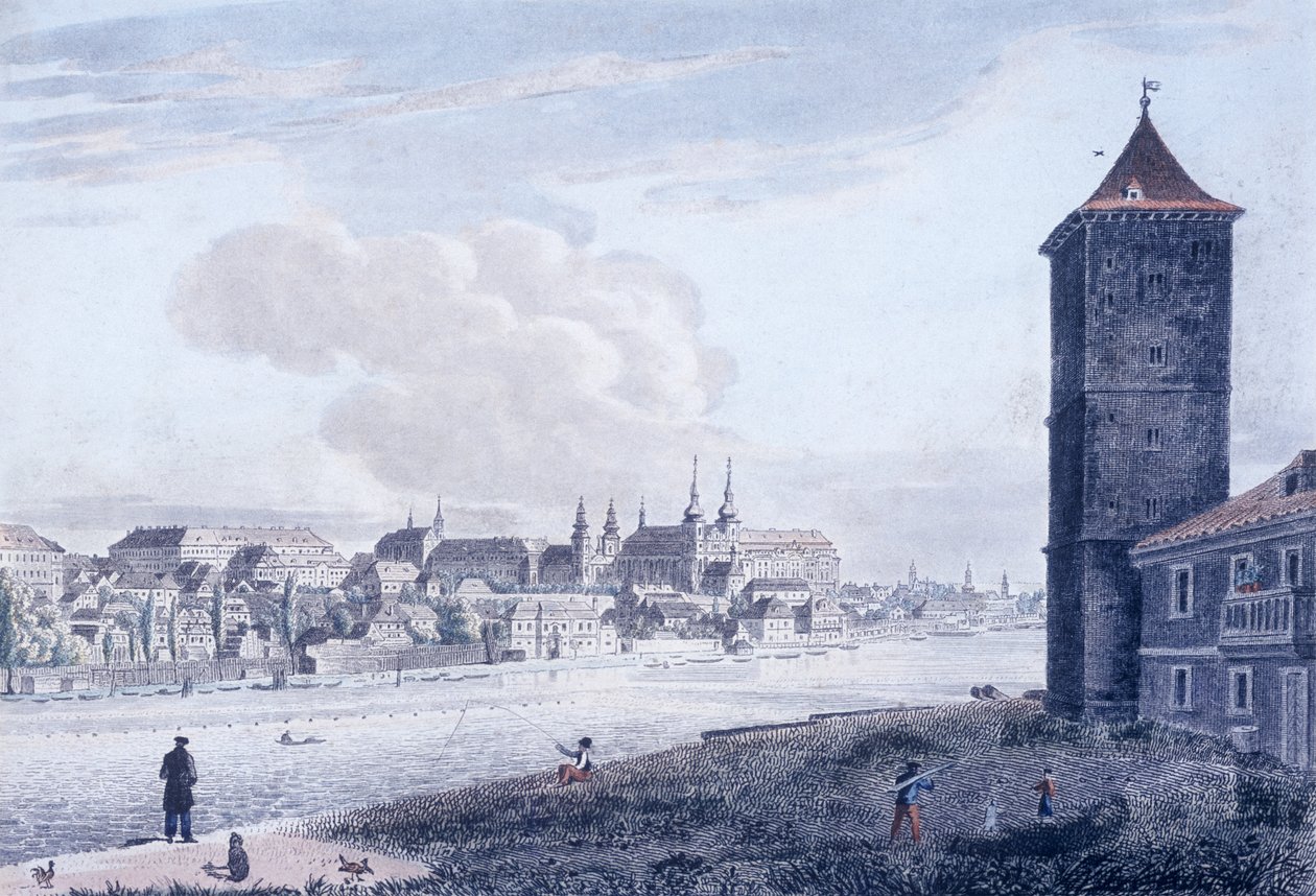 1830年のニュータウンの景色（カラーエッチング） 作： ビンセンク・モルシュタット