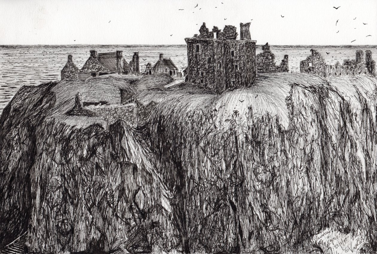 Dunottar Castle、2007年（紙にインク） 作： ヴィンセントアレクサンダーブース