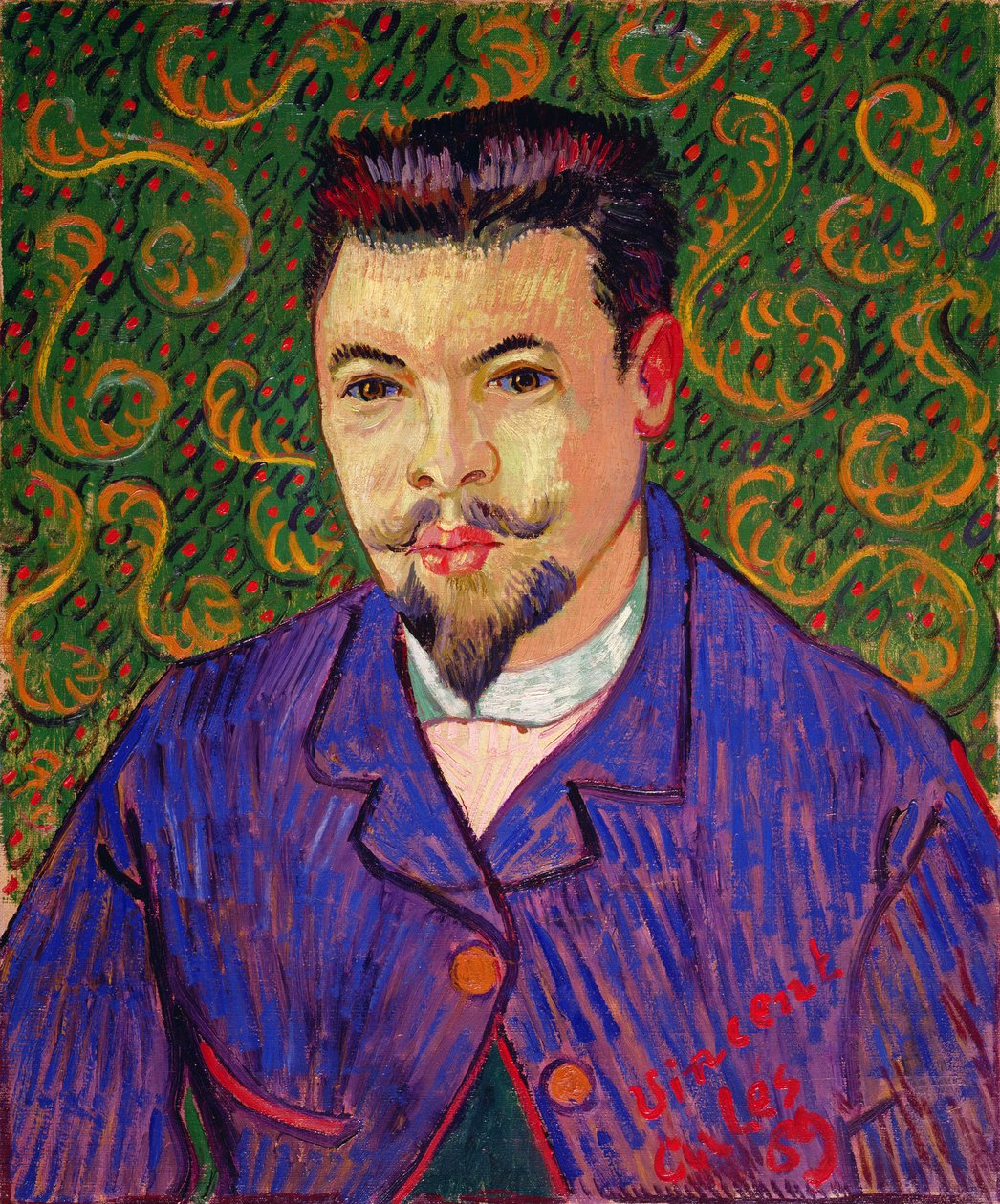 フェリックスレイ博士の肖像、1889年 作： ヴィンセント・ヴァン・ゴッホ