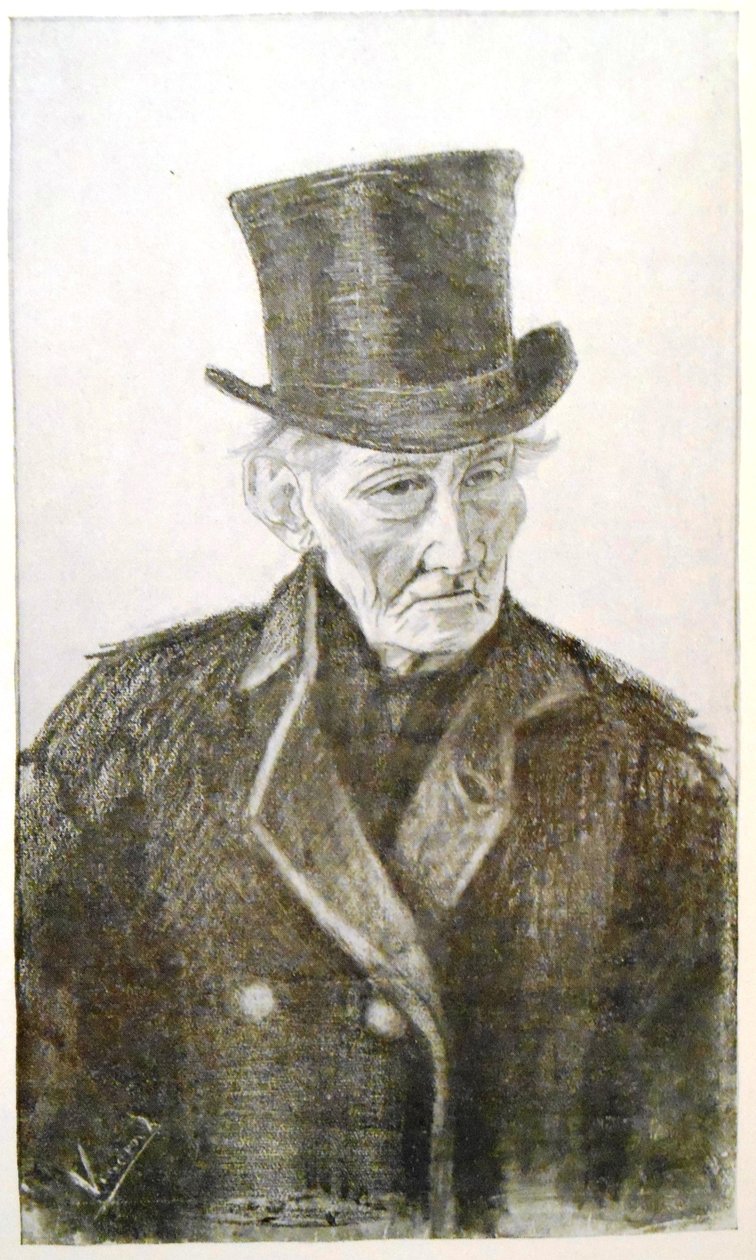 トップハットを持つ老人の肖像画 作： ヴィンセント・ヴァン・ゴッホ
