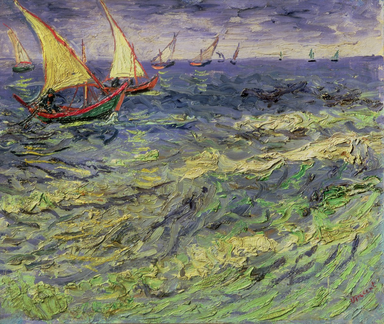 サントマリーの海景（地中海の景色）1888 作： ヴィンセント・ヴァン・ゴッホ