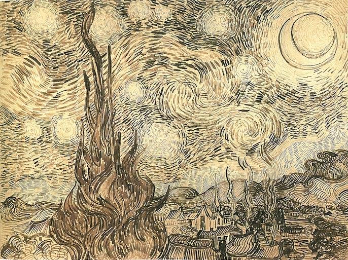 星が輝く夜 作： ヴィンセント・ヴァン・ゴッホ
