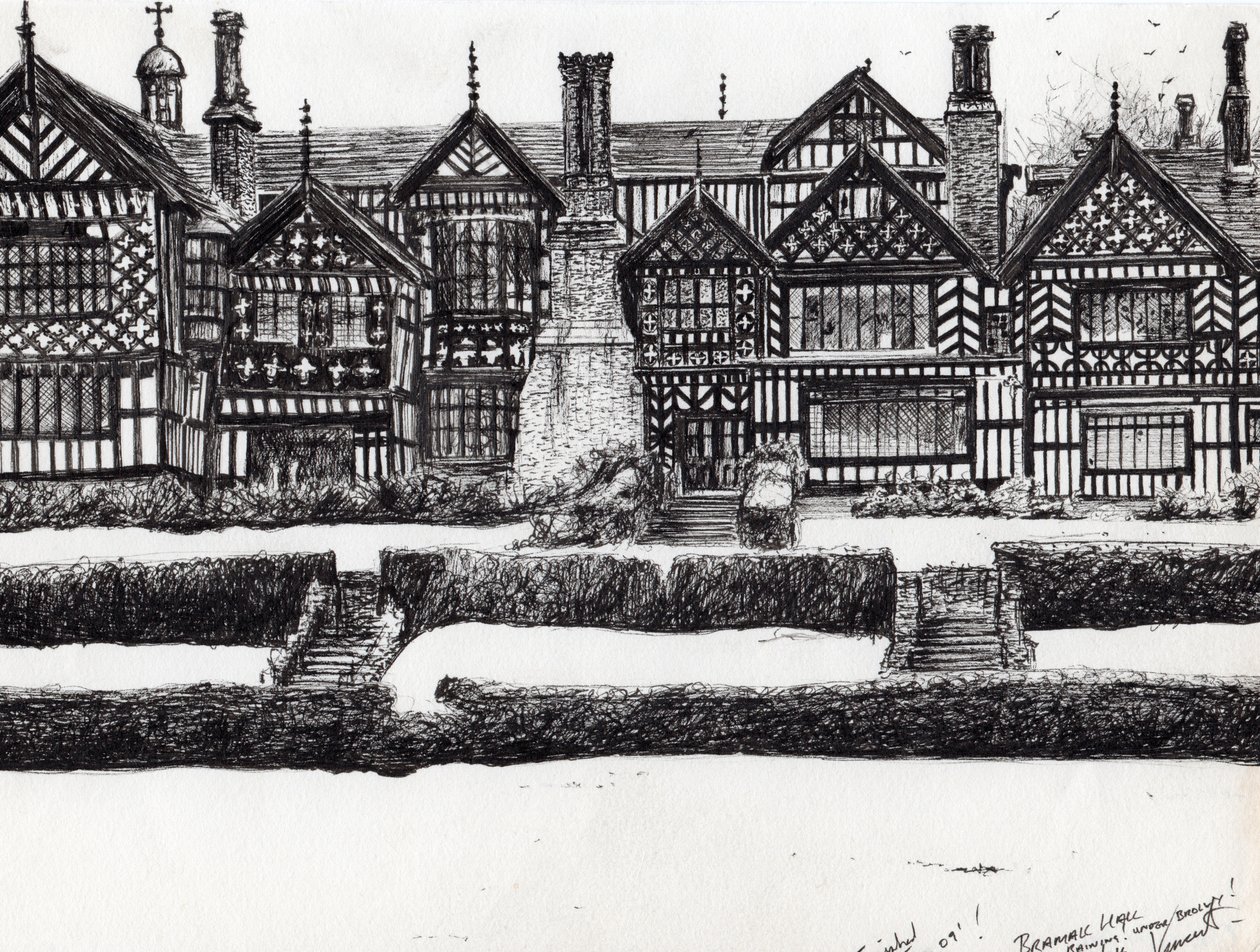 Bramall Hall Bramhall、2004、（紙にインク） 作： ヴィンセントアレクサンダーブース