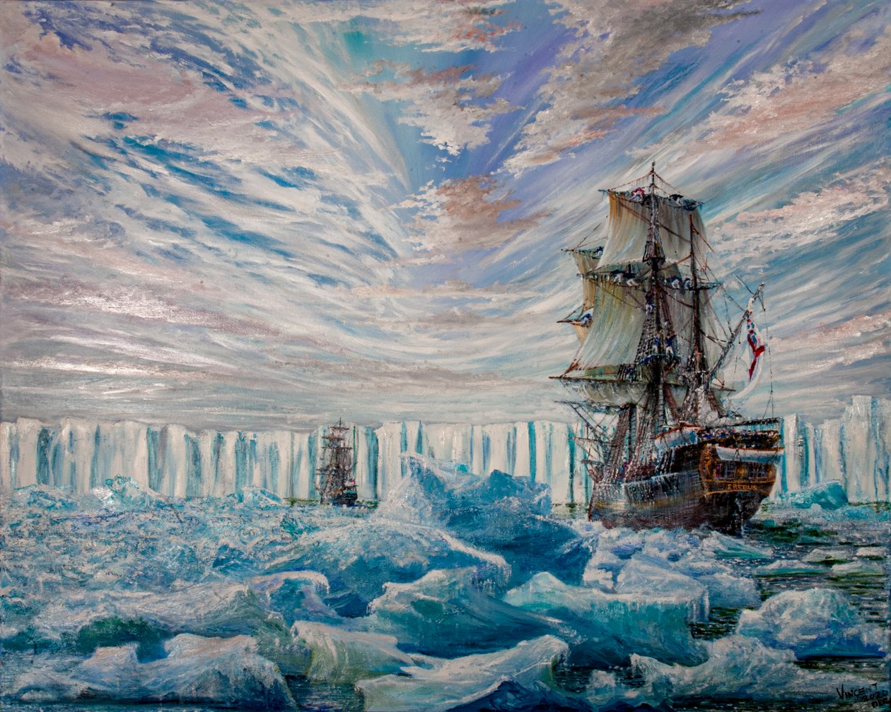 エレバス・アンド・テラー号が南極大陸の氷棚を発見、2020年 作： ヴィンセントアレクサンダーブース