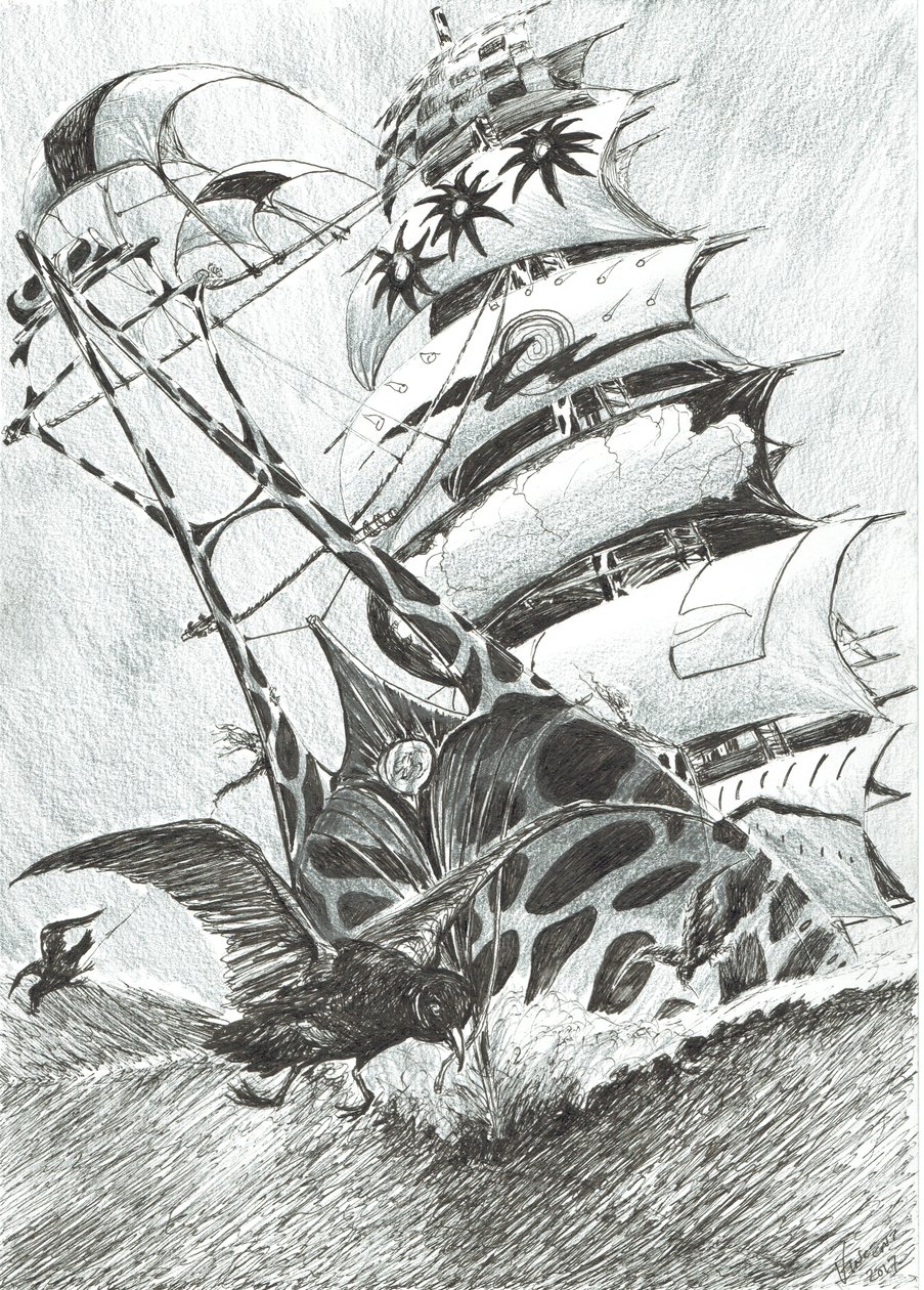 Storm Creators Timor Sea、2017年（紙にインク） 作： ヴィンセントアレクサンダーブース
