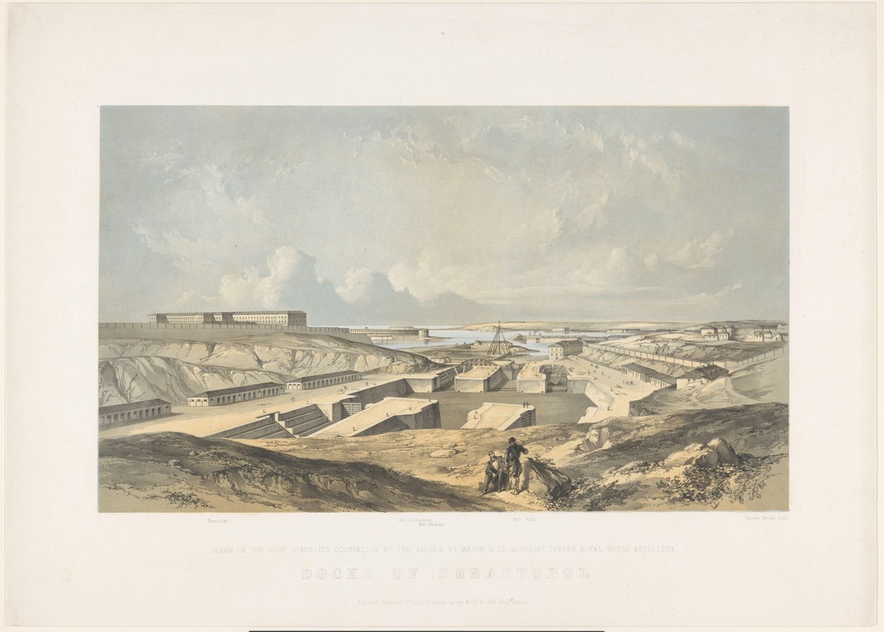 De Haven van Sebastopol、1855 Sebastopol のドック (オブジェクトのタイトル) 作： ヴィンセントブルックス