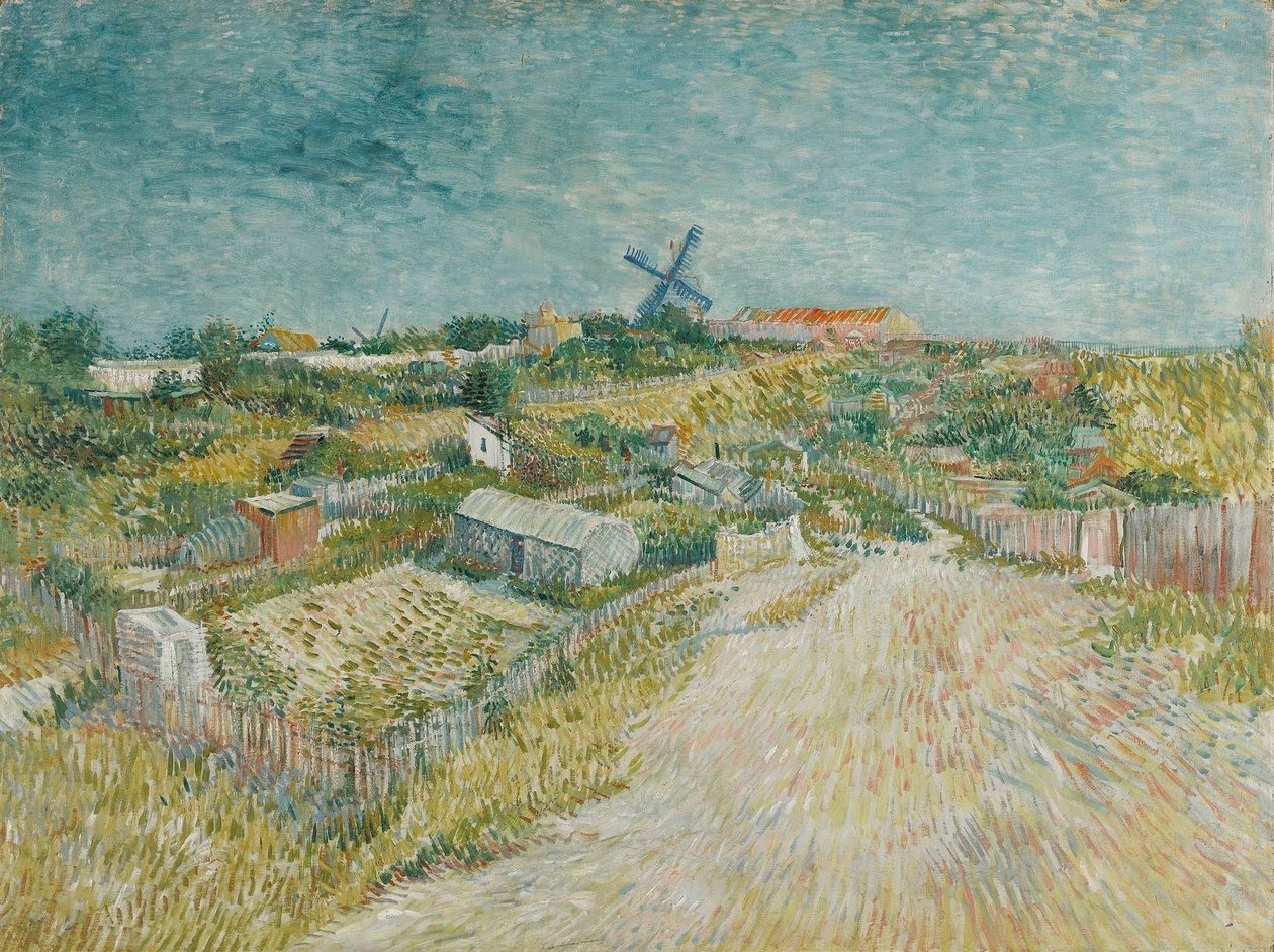 モンマルトルの菜園、1887年。 作： ヴィンセント・ヴァン・ゴッホ