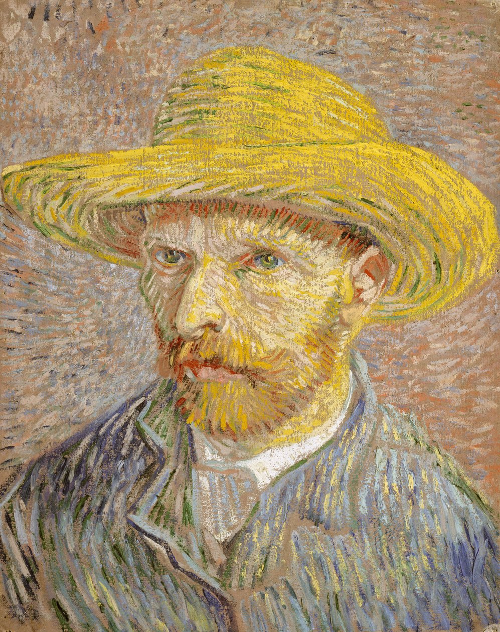 麦わら帽子の自画像 作： ヴィンセント・ヴァン・ゴッホ