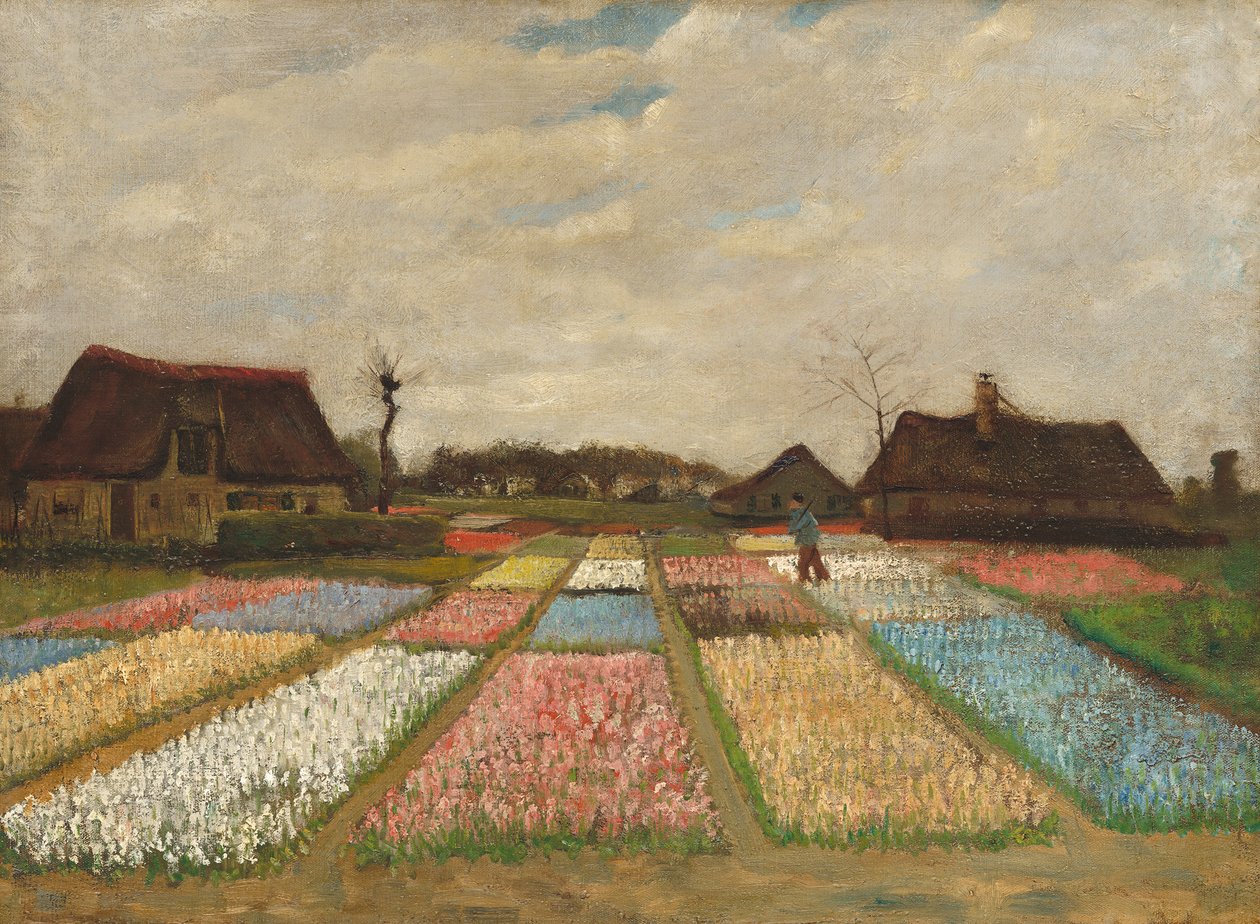 オランダの花壇、1883年頃（木の上のキャンバスに油彩） 作： ヴィンセント・ヴァン・ゴッホ