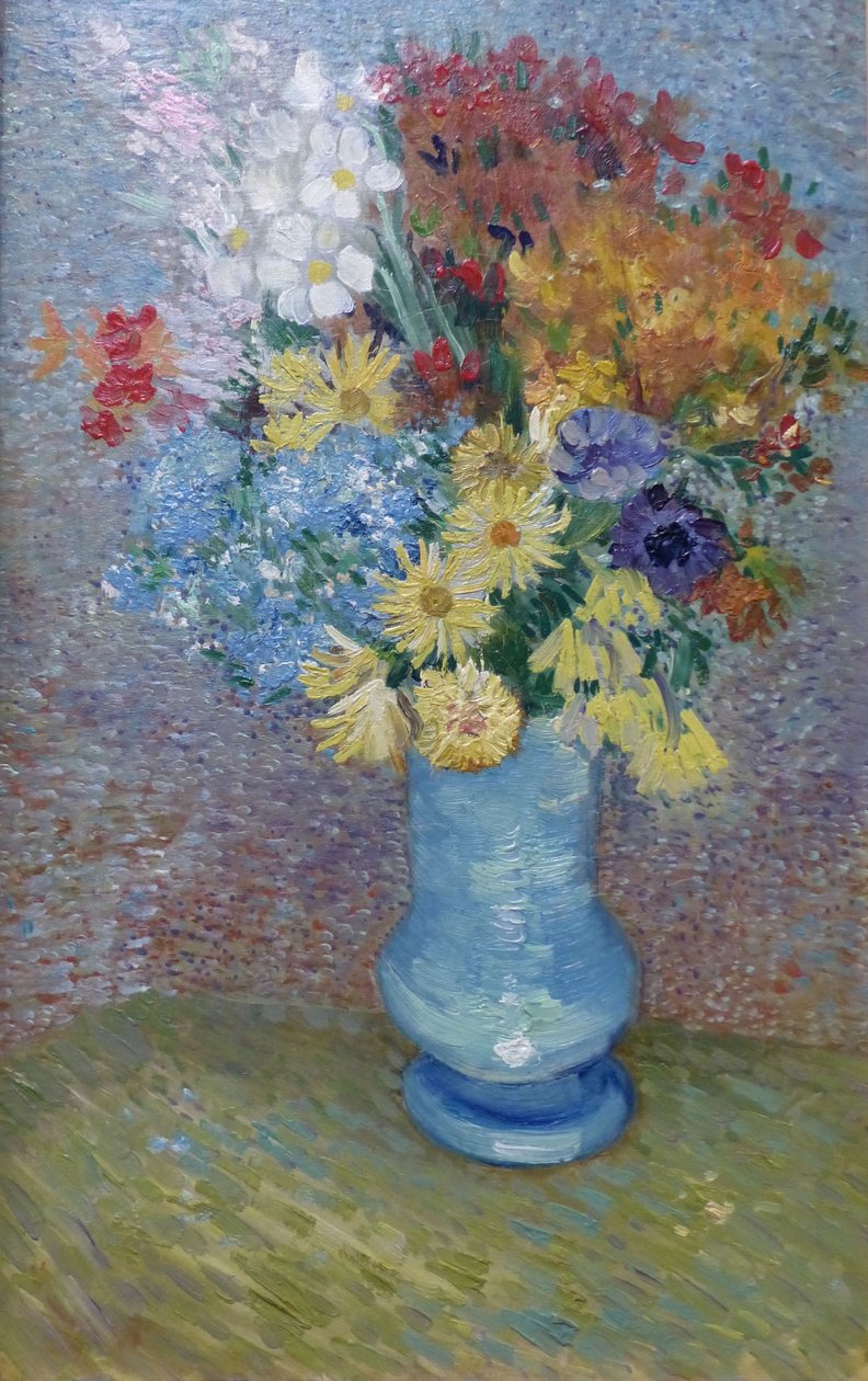 青い花瓶の花、1887年頃（キャンバスに油彩） 作： ヴィンセント・ヴァン・ゴッホ