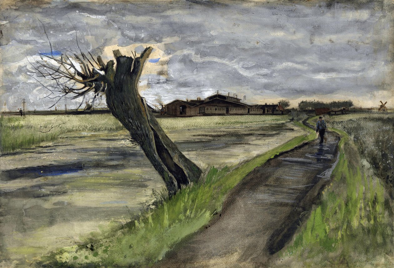 ポラード川柳（saule tetard） par Gogh, Vincent, van (1853-1890).紙に鉛筆、水彩、グワッシュ、インク、サイズ：38x55,8 作： ヴィンセント・ヴァン・ゴッホ