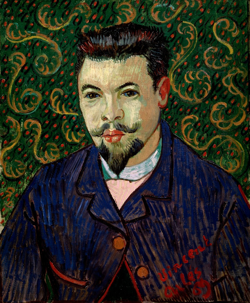 フェリックスレイ博士の肖像、1889年。 作： ヴィンセント・ヴァン・ゴッホ