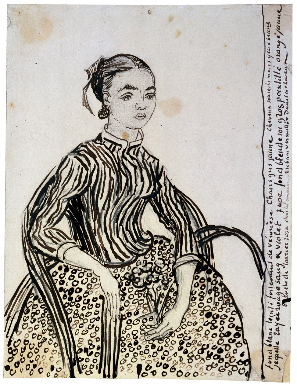 若い女性ラ・ムースの肖像、1888年。 作： ヴィンセント・ヴァン・ゴッホ