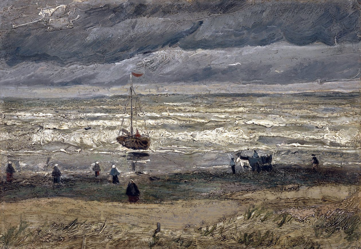 シェベニンゲンの海 par Gogh, Vincent, van (1853-1890).キャンバスに油彩、サイズ：34,5x61 作： ヴィンセント・ヴァン・ゴッホ