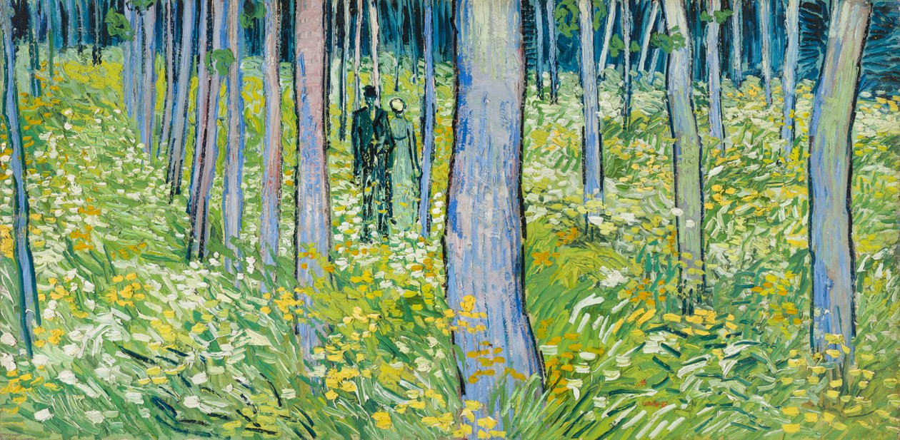2人の人物が描かれた下草 作： ヴィンセント・ヴァン・ゴッホ