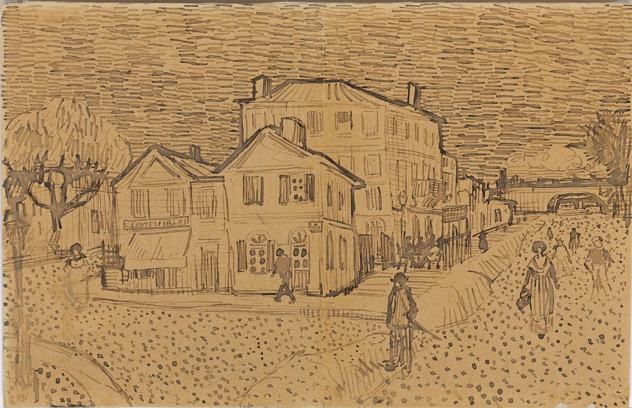 1888年にアルルで執行された、弟テオへの手紙からのアルルのヴィンセントの家 作： ヴィンセント・ヴァン・ゴッホ