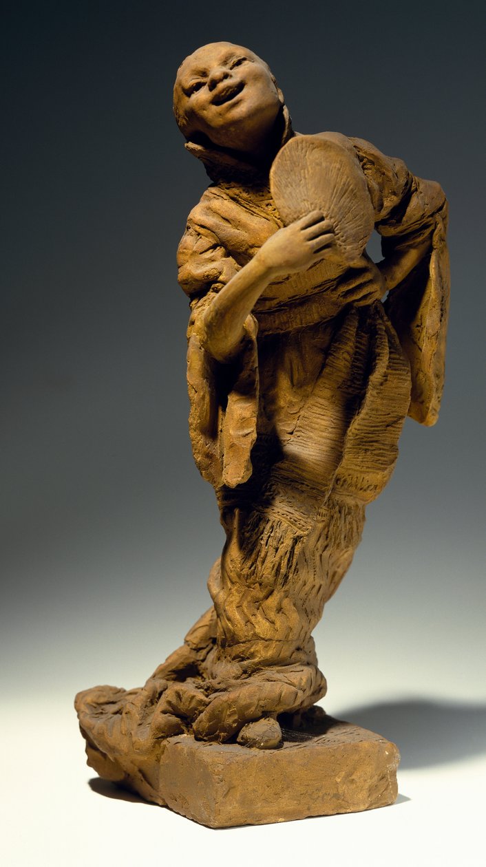 ヴィンチェンツォ・ジェミート（1852-1929）作「シンガー」、テラコッタ製の彫像、イタリア 作： ヴィンチェンツォ・ジェミト