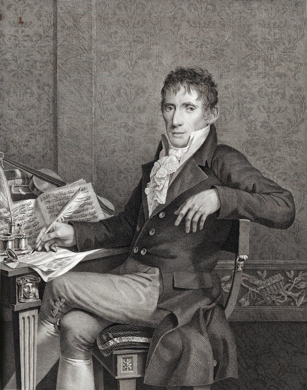 ヴァイオリン奏者で作曲家のアレッサンドロ・ローラの肖像 1757-1841年、c. 1810年。 作： ヴィンチェンツォ・ラッジョ