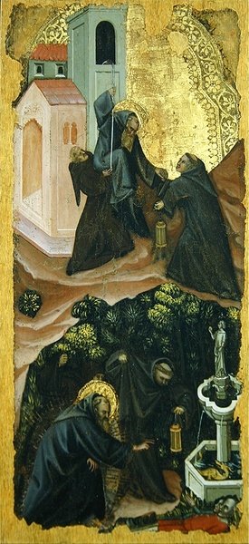St Anthony the Abbotの生涯のシーン（パネル上のテンペラ） 作： ヴィターレダボローニャヴィターレダボローニャ