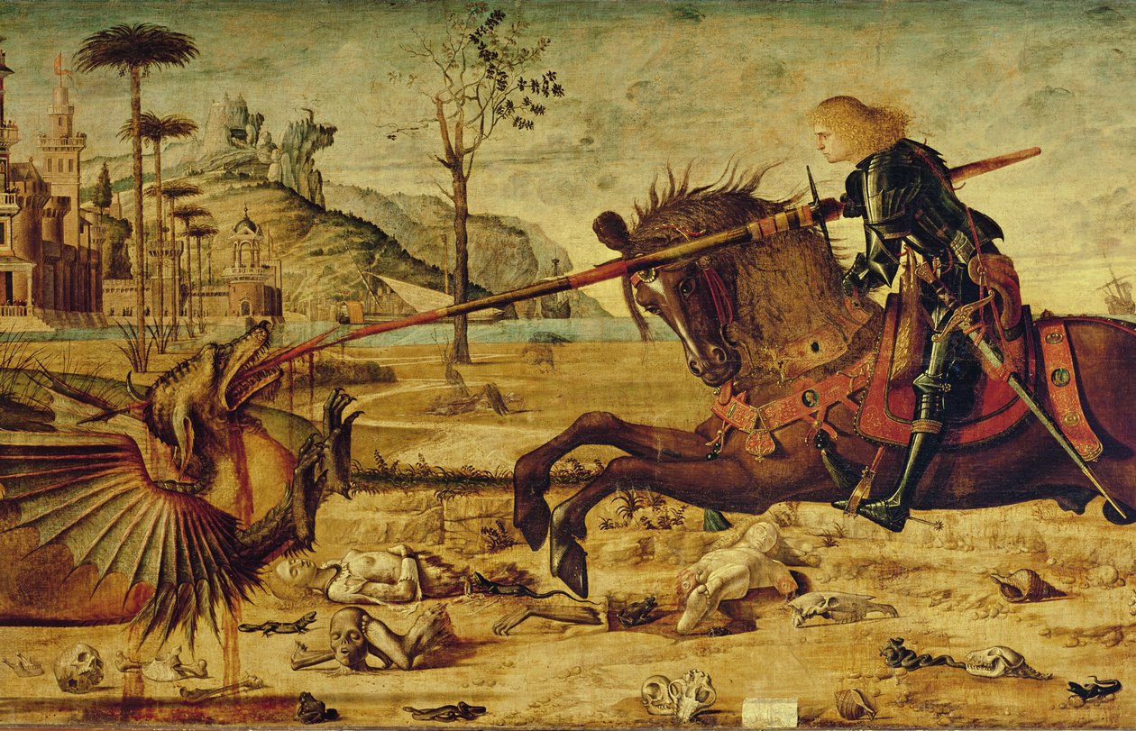 聖ジョージ、ドラゴンを殺す、1502-07（428017の詳細） 作： ヴィットーレカルパッチョ
