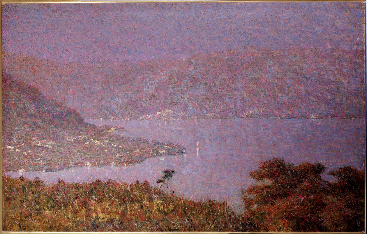 愛の真珠 (Nebbiolina sul lago) (湖上の霧、湖上の霧) 絵画 ヴィットーレ・グルビシー・デ・ドラゴン (1851-1920) 1896 Dim 33,5x51 cm Milan, Galleria d