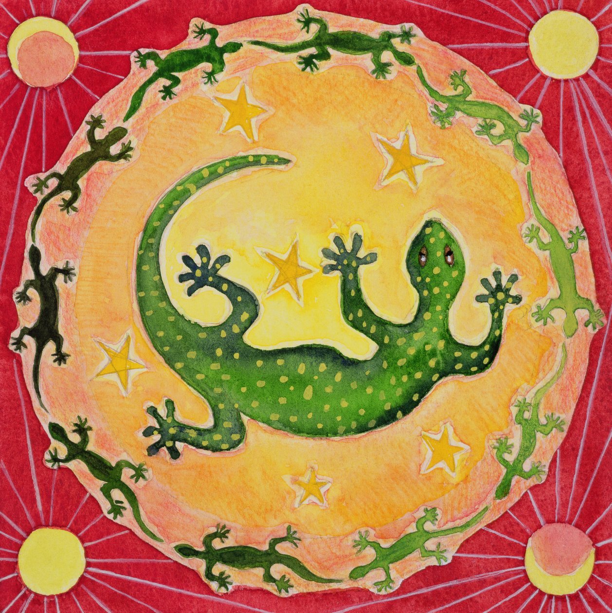 Gecko、1998（紙にトイレ） 作： ヴィヴィカ・アレキサンダー