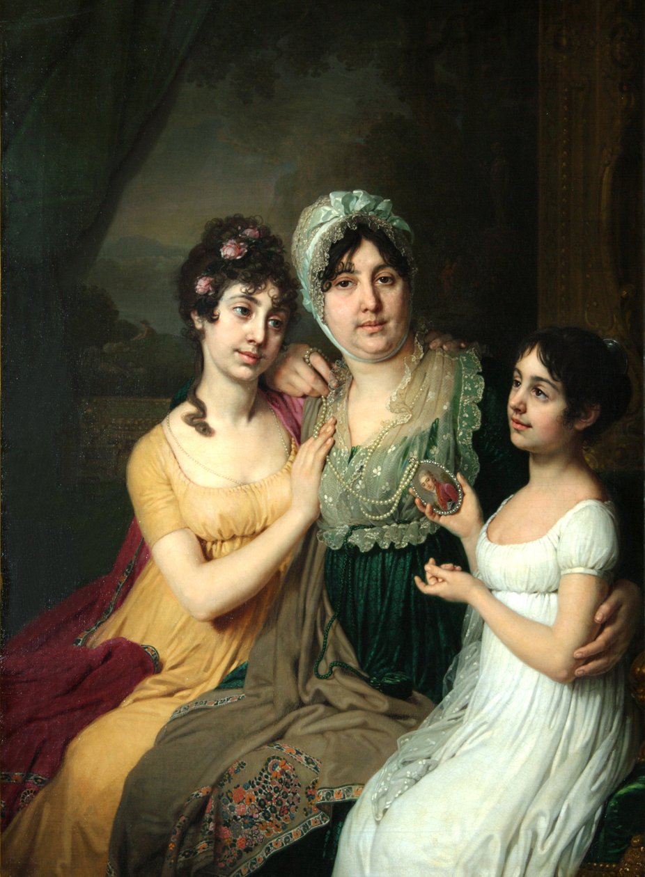 アンナベズボロコ伯爵夫人と娘のリューボフとクレオパトラの肖像、1803年 作： ウラジミール・ルキッチ・ボロヴィコフスキー