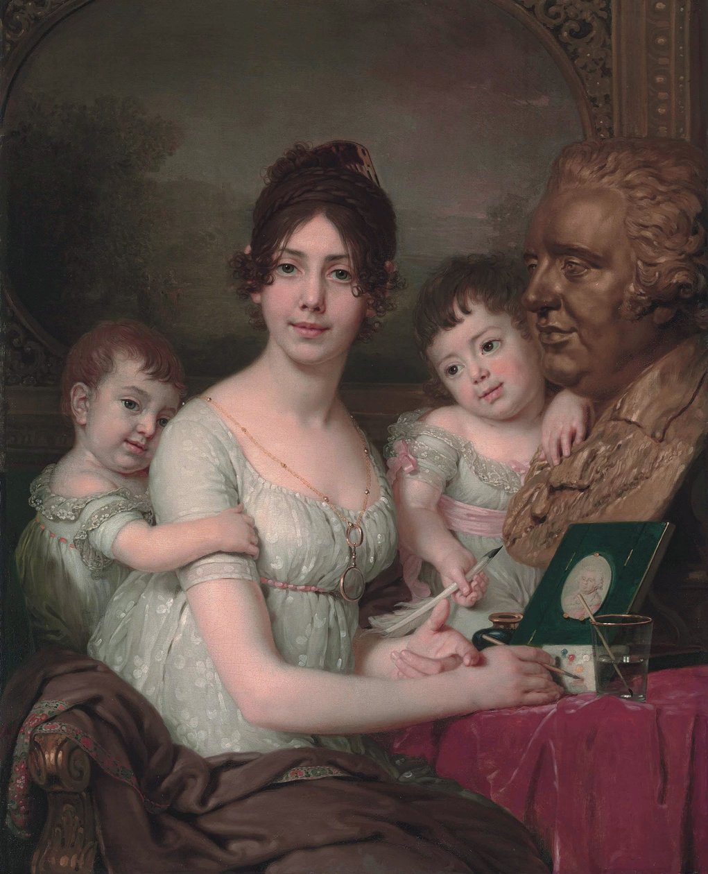 リューベス伯爵夫人の肖像Ilyinichna Kusheleva、子供と一緒にBeeborodko 1783-1809、1803 作： ウラジミール・ルキッチ・ボロヴィコフスキー
