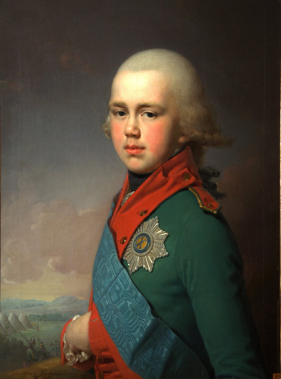 ロシアの大公コンスタンティンパブロヴィッチの肖像1779-1831、1795 作： ウラジミール・ルキッチ・ボロヴィコフスキー