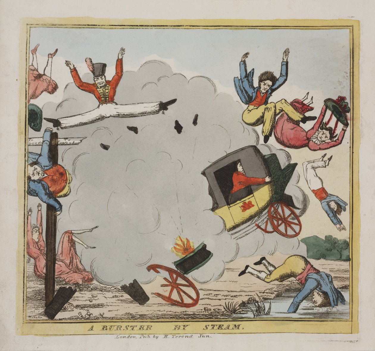 Steamによるバースター、c.1835（カラーエッチング） 作： W.チャター