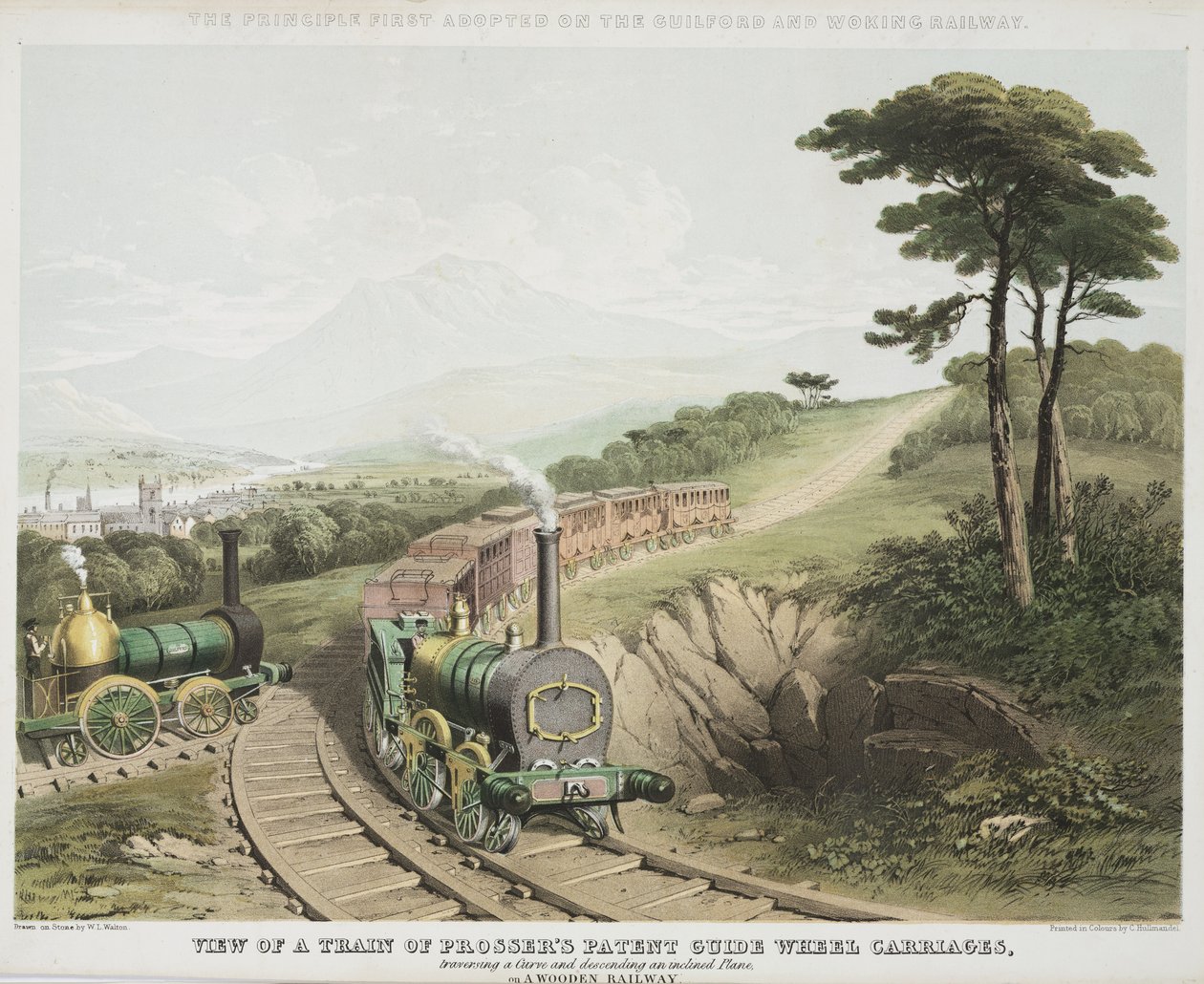 一連のプロッサーパテントガイドホイールキャリッジのビュー、c.1845 作： WLウォルトン
