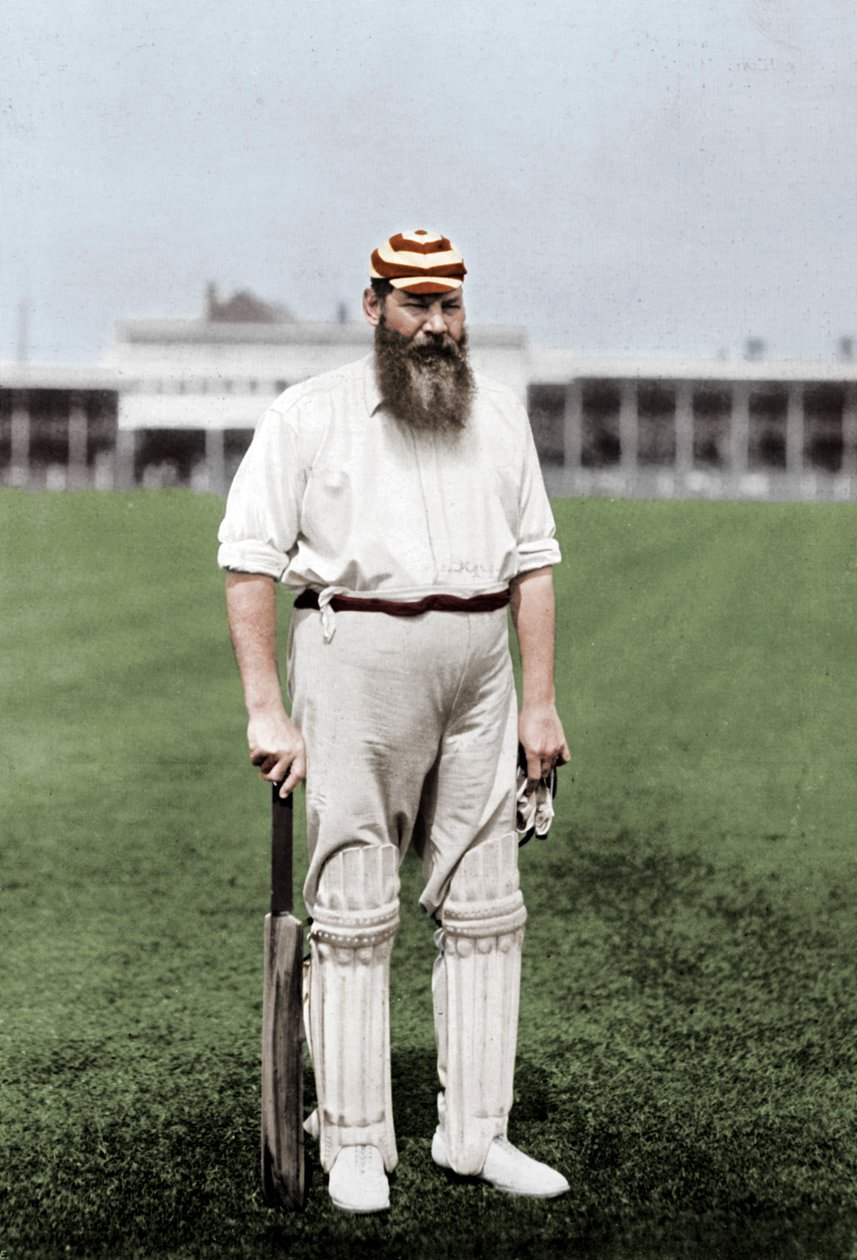 イギリスのクリケット選手、WGグレイス博士、ロンドンカウンティクリケットクラブ、c1899でプレー 作： ウィリアム・アルバート・ラウチ