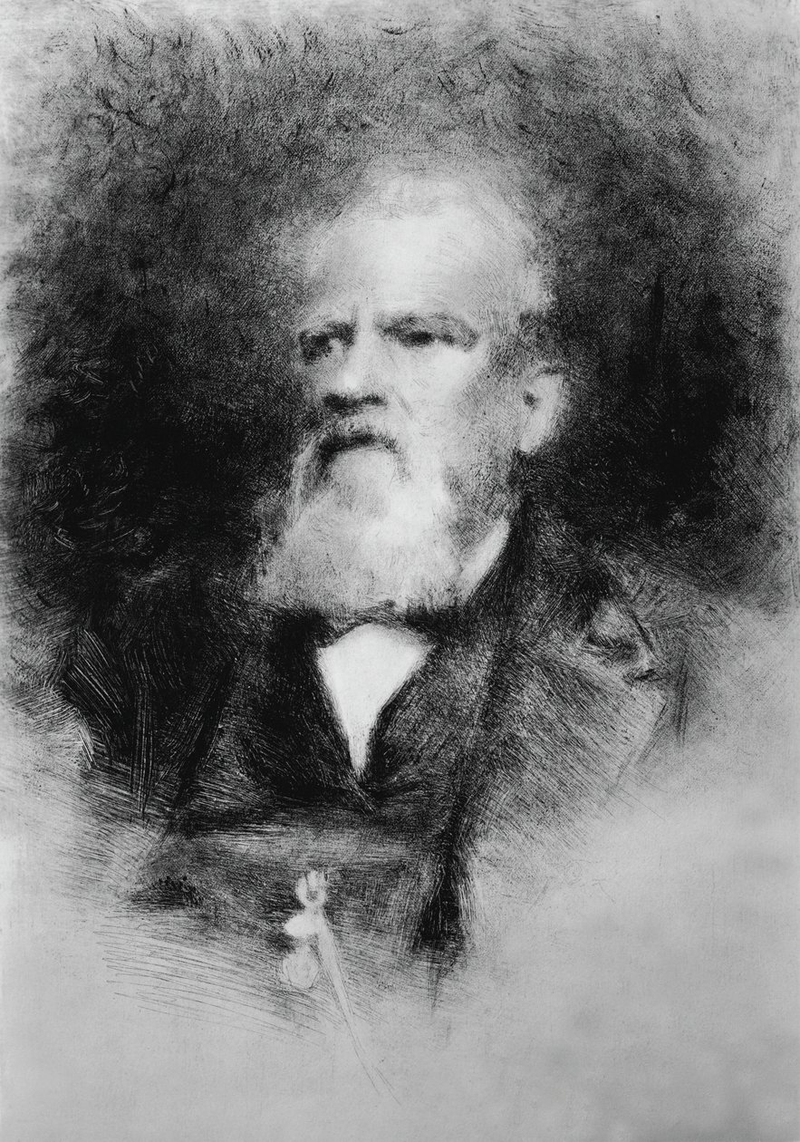 イタリアの作曲家、アルベルト・マズカート（1813-1877）の肖像、エッチング 作： WG（後）セイヤー