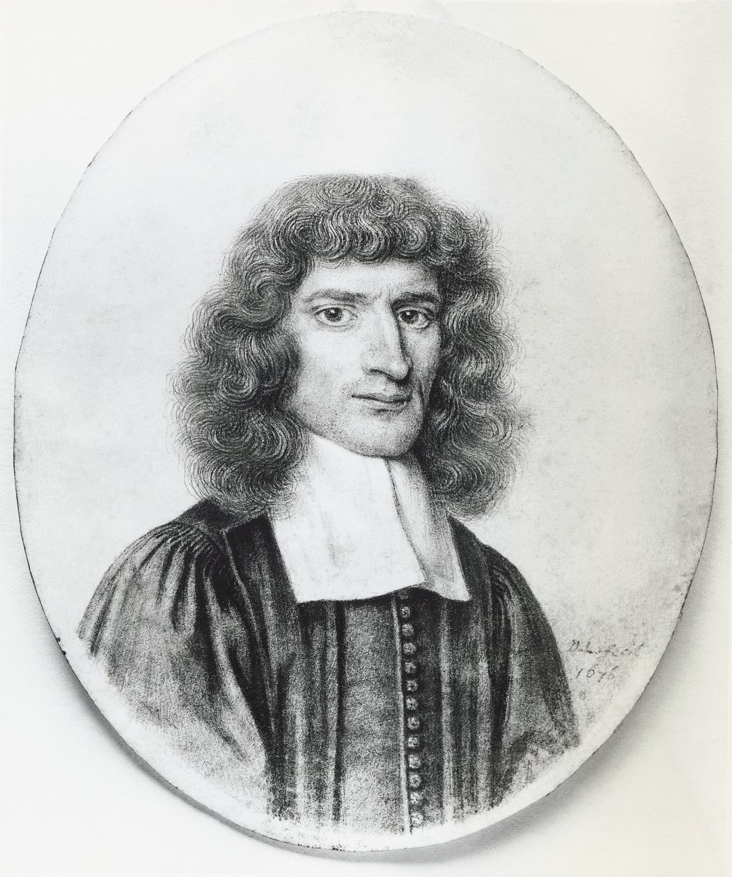 イギリスのキリスト教神学者・数学者、アイザック・バロー（1630-1677）の肖像、エングレーヴィング 作： WG（後）セイヤー