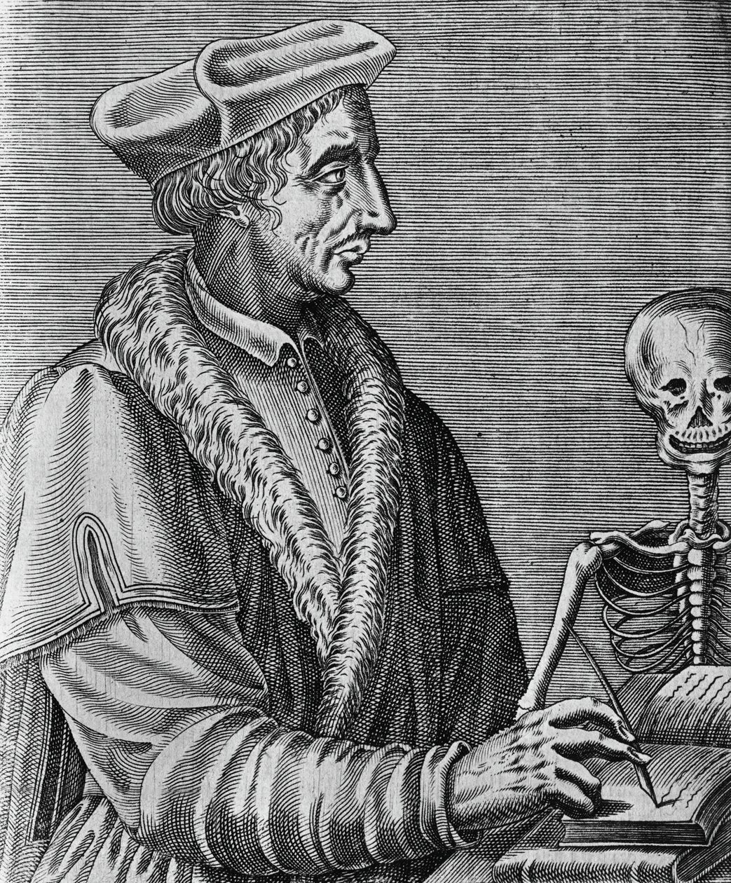 フランスの医師、天文学者、数学者であるジャン・フランソワ・フェルネル（1497-1558）の肖像、ニコラ2世・ド・ラルメザン（約1638-1694）による彫刻作品 作： WG（後）セイヤー