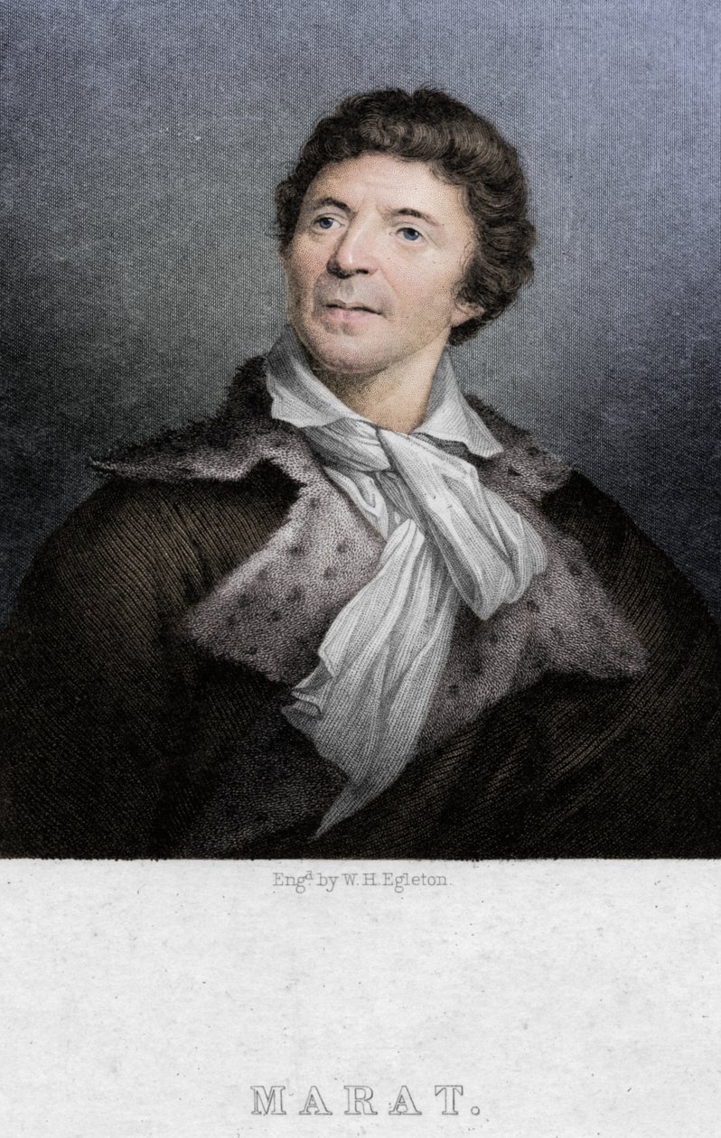 Jean-Paul Marat 1743-1793、医師、科学者、政治理論家、c1830 作： WHエグレトン