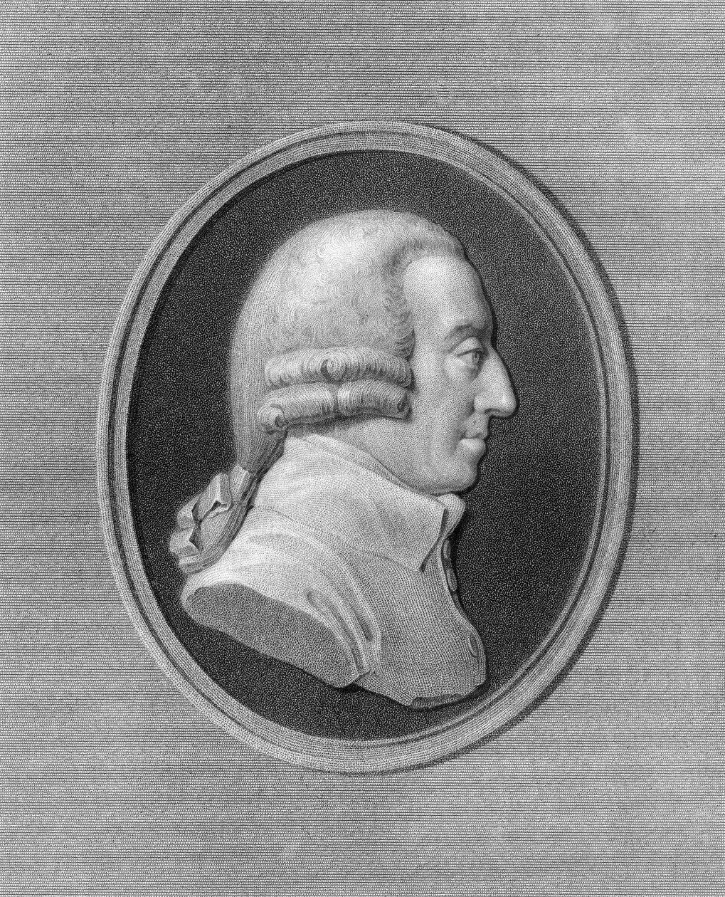 アダム・スミス、18世紀のスコットランドの哲学者および経済学者、1836年。 作： W.ホール