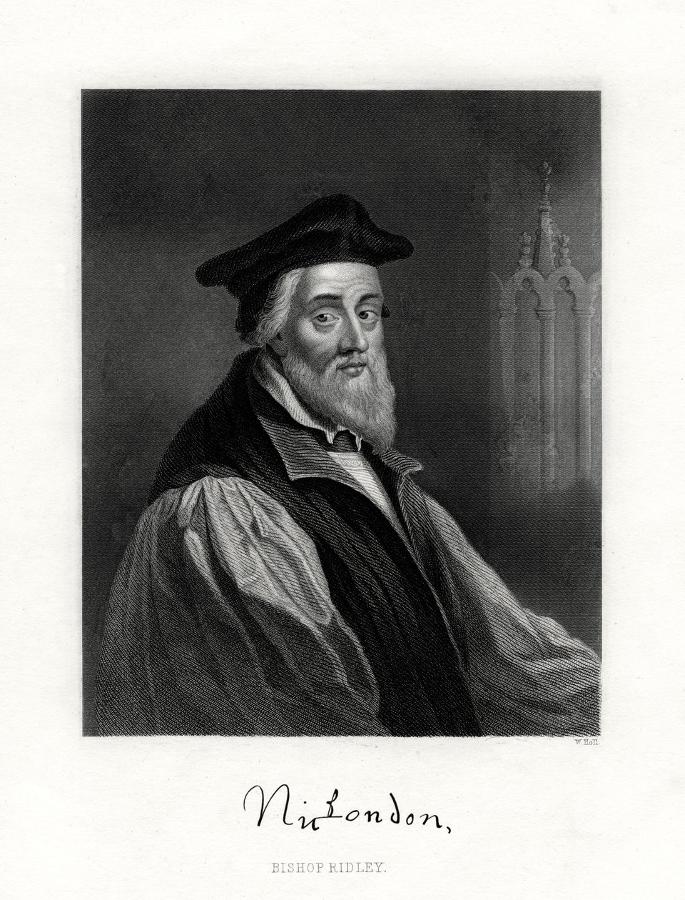 ニコラスリドリー、1555年10月16日、イギリスの聖職者、19世紀に死去 作： W.ホール