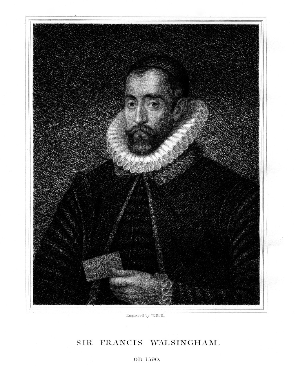 サーフランシスウォルシンガム、エリザベス1世のスパイのマスター、1824年。 作： W.ホール