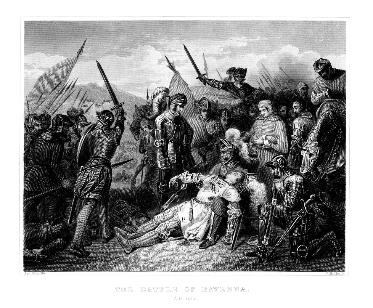 ラヴェンナの戦い、1512年4月11日、1875年 作： W・ハランド