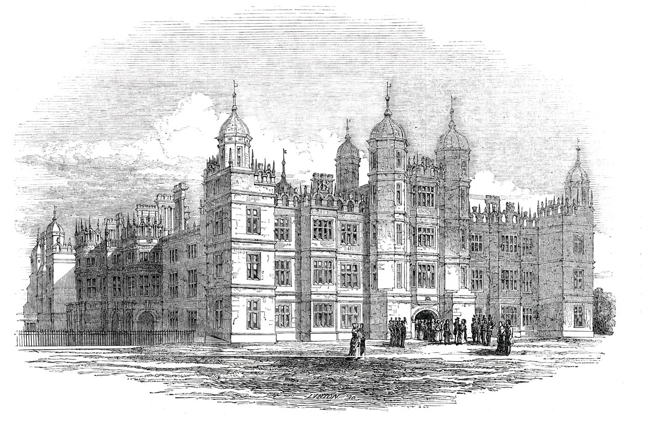 Burghley House - North front, 1844年。 作： WJリントン
