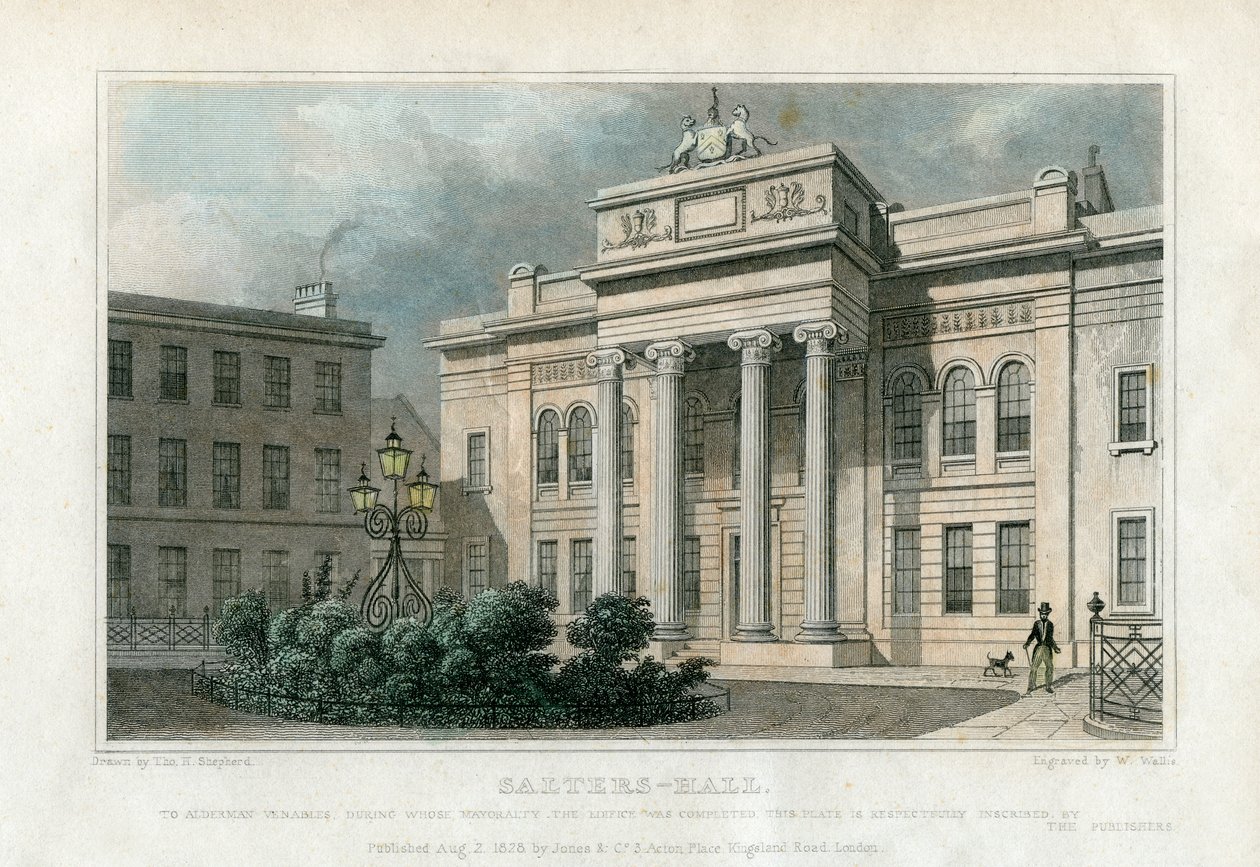ソルターズホール、ロンドン、1828年。 作： W.ウォリス