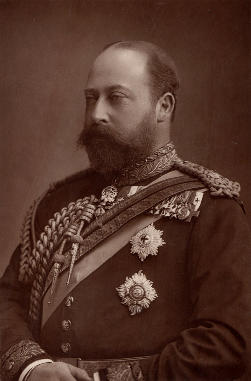 "エドワード7世（1841-1910）1901年からのイギリス国王（プリンス・オブ・ウェールズ在位中）。(ウッドベリータイプ) 作： WとD（後）ダウニー