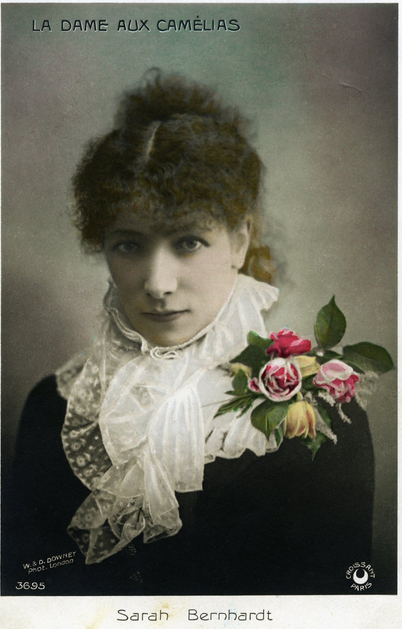アレクサンドル・デュマJr.作「カメリアの女」のサラ・ベルナールことアンリエット・ロジーヌ・ベルナール（1844-1923）（写真 作： W.とD.ダウニー