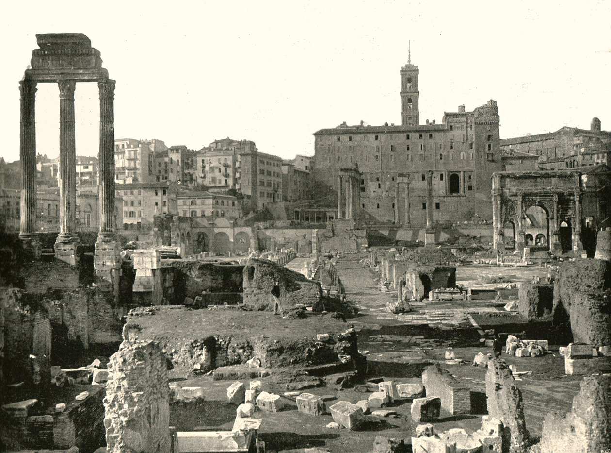 フォーラムの概観、イタリア、ローマ、1895年。 作： W and S Ltd