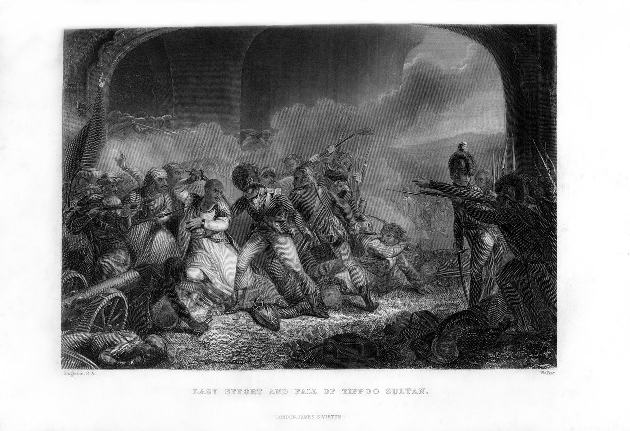 ティプースルタンの最後の努力と秋、1799年、19世紀半ば。 作： ウォーカー