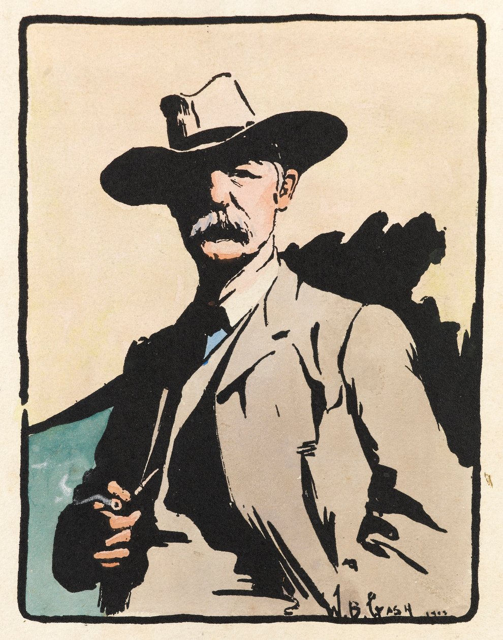 男の肖像、1908 作： ウォルター・ボナー・ガッシュ