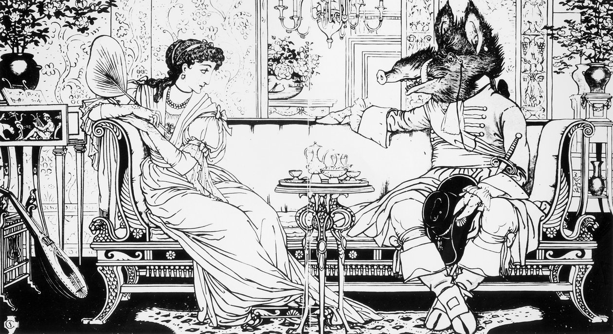 美女と野獣、1874 作： ウォルター・クレーン