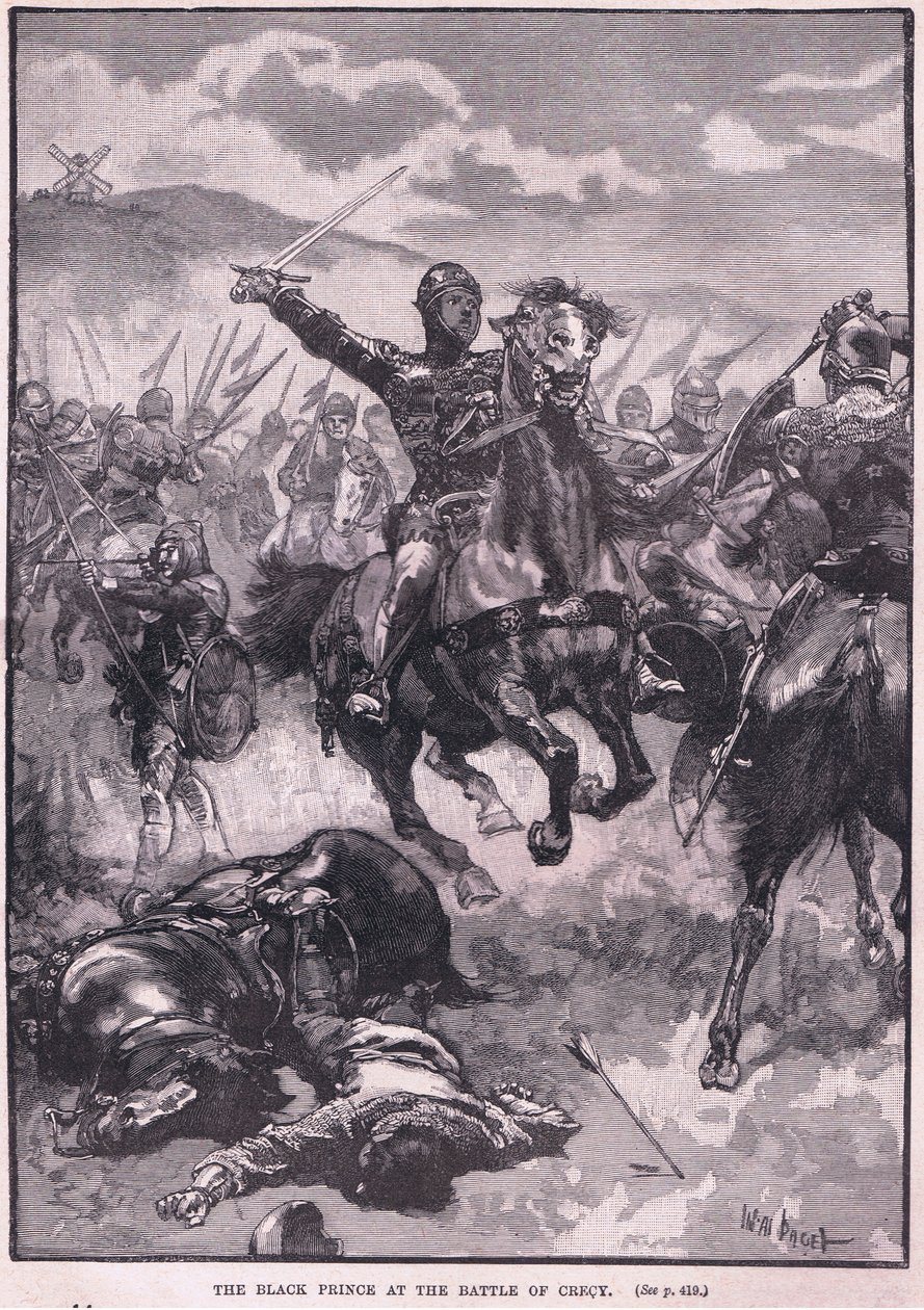 クレシーAD 1346の戦いでの黒王子 作： ウォルターパジェット