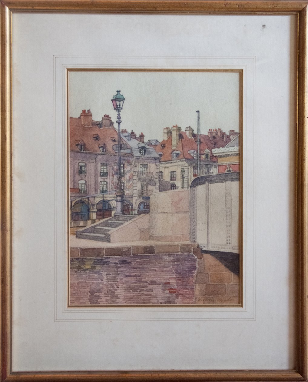 Quai Duquesne、Dieppe（紙にトイレとペンとインク） 作： ウォルター・テイラー